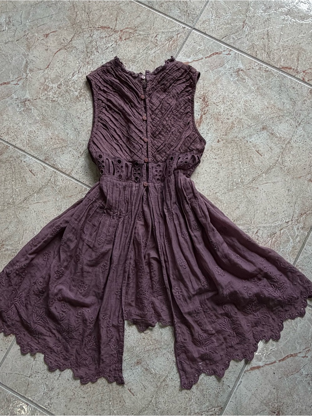 Free People Purple Lace Floral Mini Dress